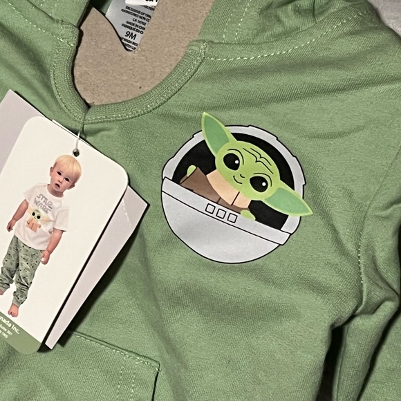 Star Wars The Mandalorian Grogu 3 piece outfit size 9m - Picture 3 of 4